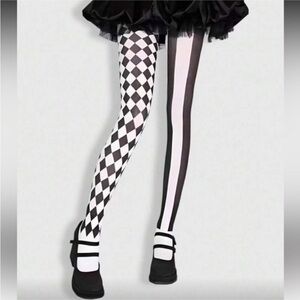 Harlequin Black and White Tights